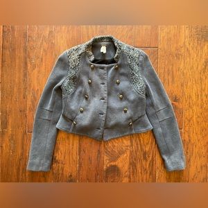 WE THE FREE Military Cropped Jacket Navy/Gray Size 2
